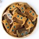 Simple Cat Pattern Green Sandalwood Portable Comb
