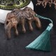Green Sandalwood Plum Blossom Koi Fish Engraved Comb
