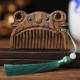 Chinese Zodiac Green Sandalwood Peace Mini Comb