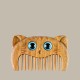 Simple Cat Pattern Green Sandalwood Portable Comb