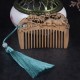 Green Sandalwood Fox Peony Lotus Engraved Comb Green Sandalwood Fox Peony Lotus Engraved Comb