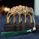 Green Sandalwood Plum Blossom Koi Fish Engraved Comb