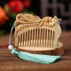 Green Sandalwood Fox Peony Lotus Engraved Comb Green Sandalwood Fox Peony Lotus Engraved Comb