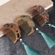 Green Sandalwood Fox Peony Lotus Engraved Comb Green Sandalwood Fox Peony Lotus Engraved Comb