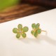 925 Sterling Silver Hetian Jade Abundance Luck Earrings 925 Sterling Silver Hetian Jade Abundance Luck Earrings