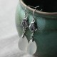 925 Sterling Silver Chalcedony Fu Character Positive Earrings