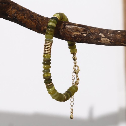Gilded Cyan Jade Success Healing Bracelet