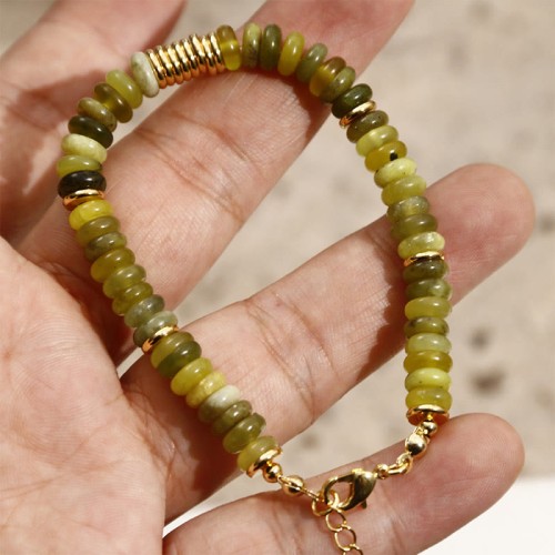 Gilded Cyan Jade Success Healing Bracelet