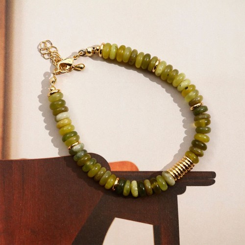 Gilded Cyan Jade Success Healing Bracelet