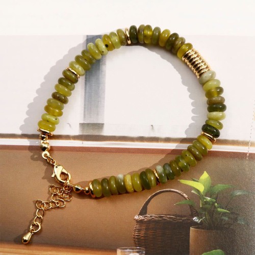 Gilded Cyan Jade Success Healing Bracelet