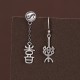 925 Sterling Silver Chinese 'Ping An' 'Xi Le' Protection Earrings