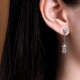 925 Sterling Silver Chinese 'Ping An' 'Xi Le' Protection Earrings