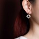 925 Sterling Silver Hetian Jade Geometric Square Earrings 925 Sterling Silver Hetian Jade Geometric Square Earrings