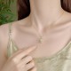 925 Sterling Silver Magnolia Butterfly Hetian Jade Blessing Jewelry Set 925 Sterling Silver Magnolia Butterfly Hetian Jade Blessing Jewelry Set