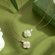 925 Sterling Silver Magnolia Butterfly Hetian Jade Blessing Jewelry Set 925 Sterling Silver Magnolia Butterfly Hetian Jade Blessing Jewelry Set