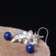 925 Sterling Silver Lazurite Ethnic Flower Earrings