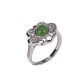 925 Silver Hetian Cyan Jade Hollow Luck Ring Earrings Set