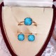 925 Silver Gold-Plated Turquoise Protection Set