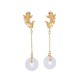 FengShui Koi White Jade Fortune Earrings