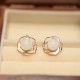 925 Sterling Silver Hetian White Jade Tridacna Stone Camellia Flower Jewelry Set