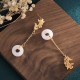FengShui Koi White Jade Fortune Earrings