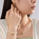 925 Sterling Silver Clover Hetian Cyan Jade Pearl Jewelry Set
