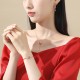 925 Sterling Silver Chinese Knotting Red Zircon Wealth Jewelry Set
