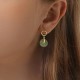 Round Jade Peace Buckle Luck Drop Earrings Round Jade Peace Buckle Luck Drop Earrings