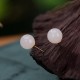 925 Sterling Silver Round White Jade Blessing Stud Earrings