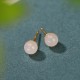 925 Sterling Silver Round White Jade Blessing Stud Earrings