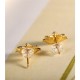 925 Sterling Silver Hetian Cyan Jade Lotus Flower Earrings