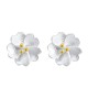925 Sterling Silver Cherry Blossoms Floral Calm Stud Earrings