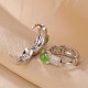 925 Sterling Silver Cyan Jade Success Stud Earrings