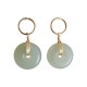 Round Jade Peace Buckle Luck Drop Earrings Round Jade Peace Buckle Luck Drop Earrings