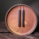925 Sterling Silver Ebony Wood Texture Peace Drop Earrings