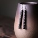 925 Sterling Silver Ebony Wood Texture Peace Drop Earrings