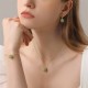 Round Jade Peace Buckle Luck Drop Earrings Round Jade Peace Buckle Luck Drop Earrings