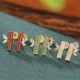 925 Sterling Silver Hetian Cyan Jade Bamboo Luck Stud Earrings