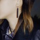 925 Sterling Silver Ebony Wood Texture Peace Drop Earrings