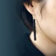 925 Sterling Silver Ebony Wood Texture Peace Drop Earrings