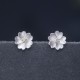 925 Sterling Silver Cherry Blossoms Floral Calm Stud Earrings