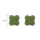 925 Sterling Silver Gold-Plated Cyan Jade Four Leaf Clover Luck Earrings 925 Sterling Silver Gold-Plated Cyan Jade Four Leaf Clover Luck Earrings