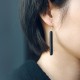 925 Sterling Silver Ebony Wood Texture Peace Drop Earrings