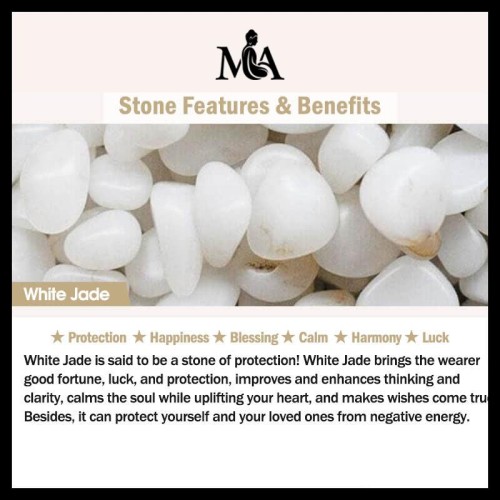 925 Sterling Silver Round White Jade Blessing Stud Earrings