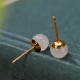 925 Sterling Silver Round White Jade Blessing Stud Earrings