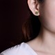 925 Sterling Silver Gold-Plated Cyan Jade Four Leaf Clover Luck Earrings 925 Sterling Silver Gold-Plated Cyan Jade Four Leaf Clover Luck Earrings
