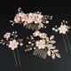 4Pcs Wedding Golden Leaf Pearl Hairpin Set