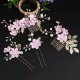 4Pcs Wedding Golden Leaf Pearl Hairpin Set