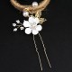 4Pcs Wedding Golden Leaf Pearl Hairpin Set