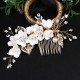 4Pcs Wedding Golden Leaf Pearl Hairpin Set